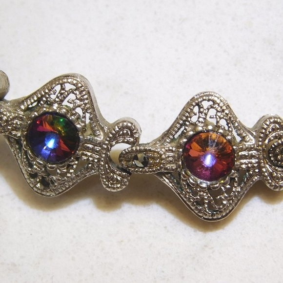 Multi-coloured Gem Tennis Bracelet - Picture 3 of 4